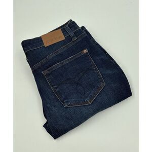 Judy Blue Women's‎ 7/28 Straight Fit Dark Wash High-Waisted Denim Blue Jeans